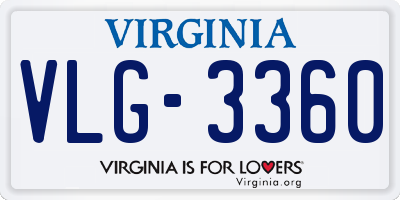 VA license plate VLG3360