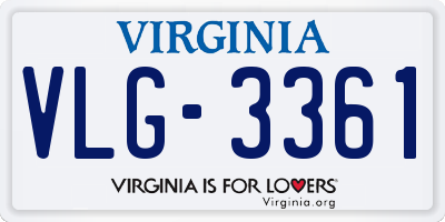 VA license plate VLG3361