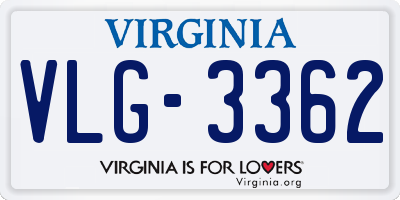 VA license plate VLG3362