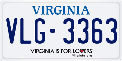VA license plate VLG3363