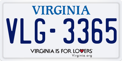 VA license plate VLG3365