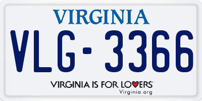 VA license plate VLG3366