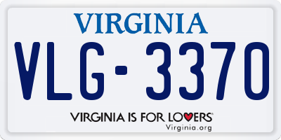 VA license plate VLG3370