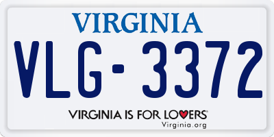VA license plate VLG3372