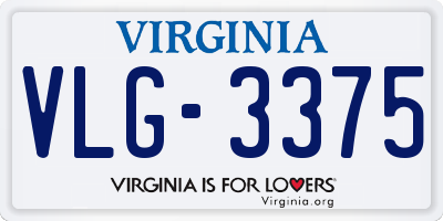 VA license plate VLG3375