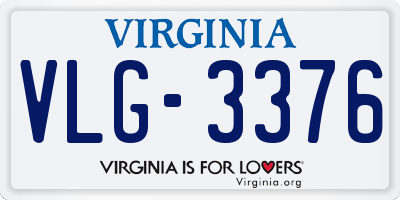 VA license plate VLG3376