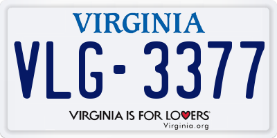 VA license plate VLG3377