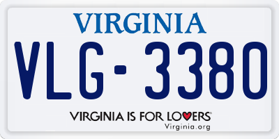 VA license plate VLG3380