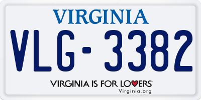VA license plate VLG3382