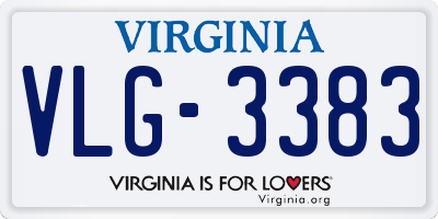 VA license plate VLG3383