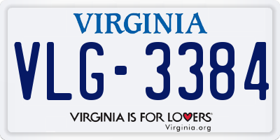VA license plate VLG3384