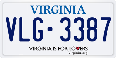VA license plate VLG3387