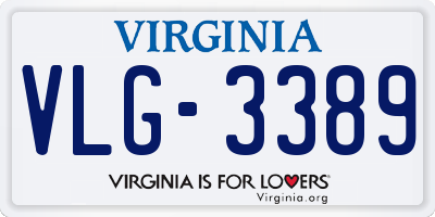 VA license plate VLG3389
