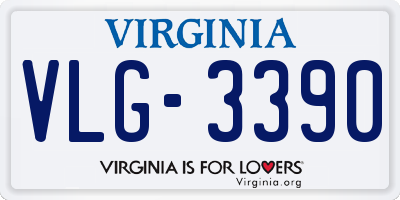 VA license plate VLG3390