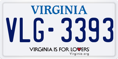VA license plate VLG3393