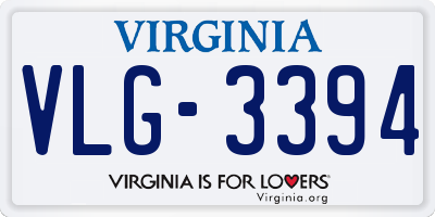 VA license plate VLG3394