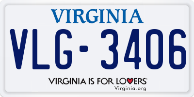 VA license plate VLG3406