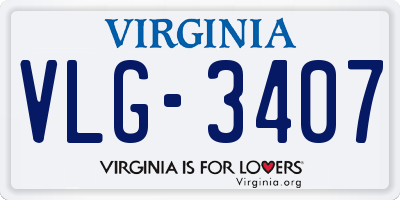 VA license plate VLG3407