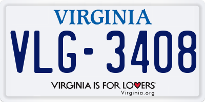 VA license plate VLG3408