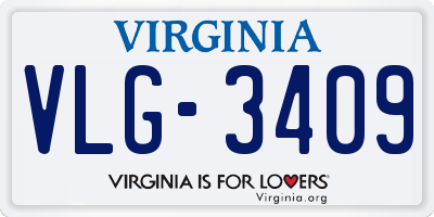 VA license plate VLG3409