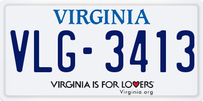 VA license plate VLG3413