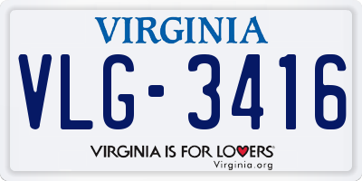 VA license plate VLG3416