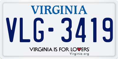 VA license plate VLG3419