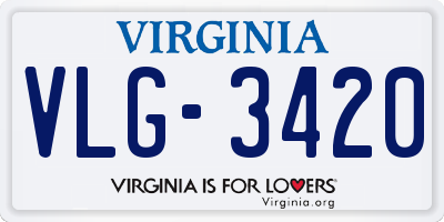 VA license plate VLG3420