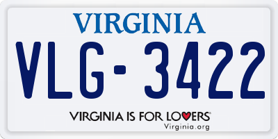 VA license plate VLG3422
