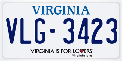 VA license plate VLG3423