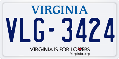 VA license plate VLG3424