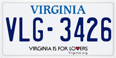 VA license plate VLG3426