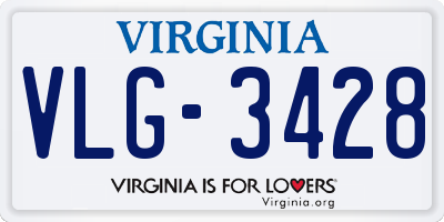 VA license plate VLG3428