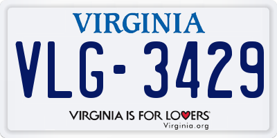 VA license plate VLG3429