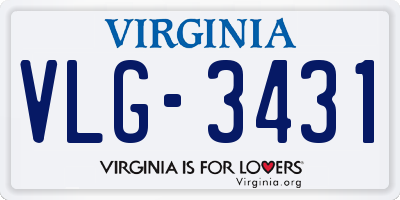 VA license plate VLG3431