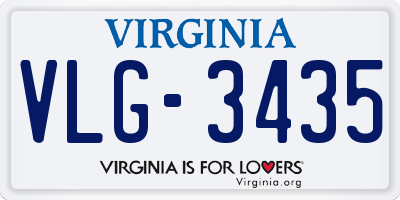 VA license plate VLG3435