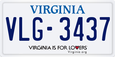 VA license plate VLG3437