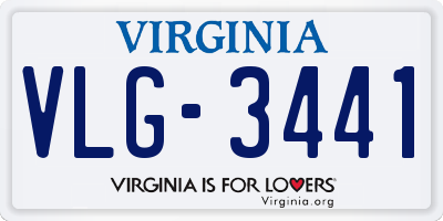 VA license plate VLG3441