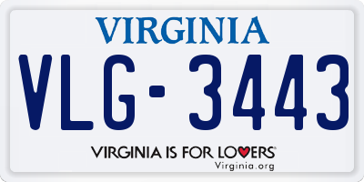 VA license plate VLG3443