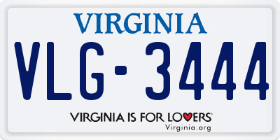 VA license plate VLG3444