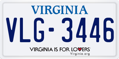 VA license plate VLG3446