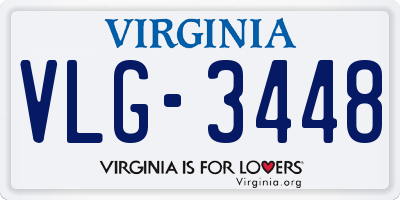 VA license plate VLG3448