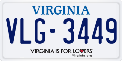 VA license plate VLG3449