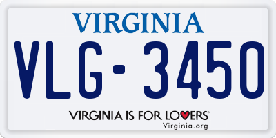 VA license plate VLG3450