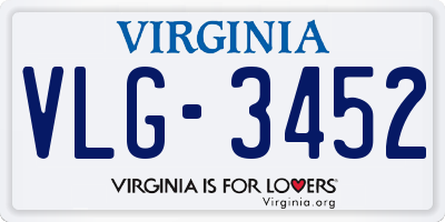 VA license plate VLG3452