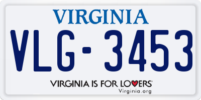VA license plate VLG3453