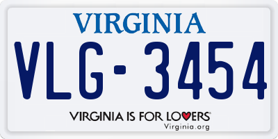 VA license plate VLG3454