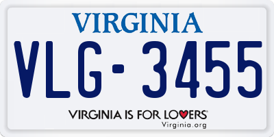 VA license plate VLG3455