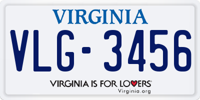 VA license plate VLG3456