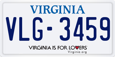 VA license plate VLG3459